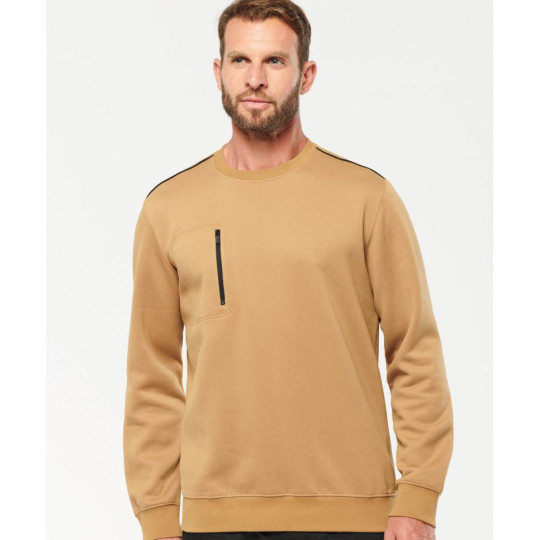 Sweat-shirt Day To Day zip poche contrastée unisexe WK