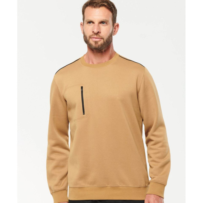 Sweat-shirt Day To Day zip poche contrastée unisexe WK