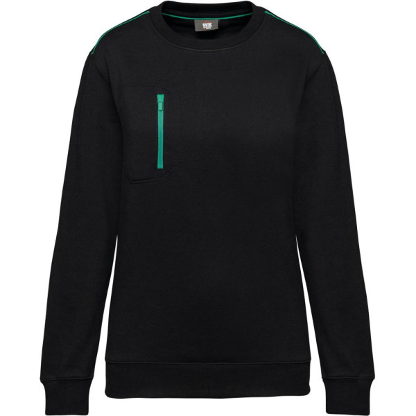 Sweat-shirt Day To Day zip poche contrastée unisexe WK