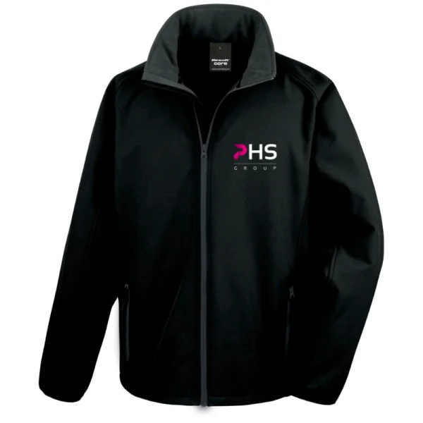 Veste Softshell Homme Manches Longues Noir PHS Group