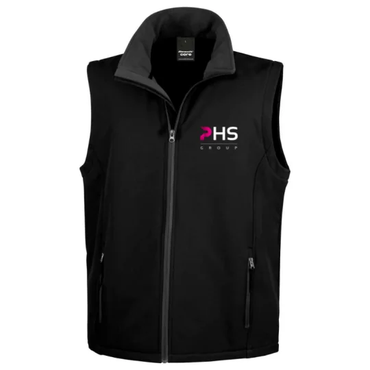 Veste Softshell Homme Sans Manche Noir PHS Group