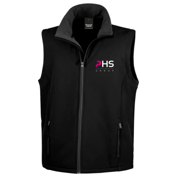 Veste Softshell Homme Sans Manche Noir PHS Group