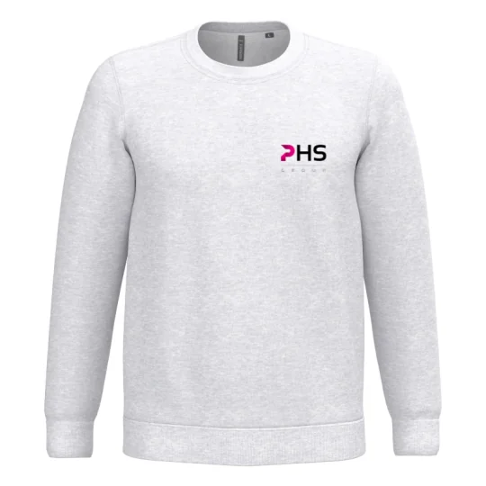 Sweat-shirt Unisexe Col Rond Gris Chiné PHS Group