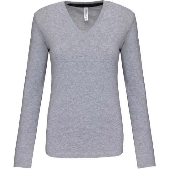 T-shirt col V manches longues femme Kariban