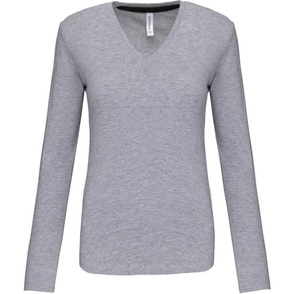 T-shirt col V manches longues femme Kariban