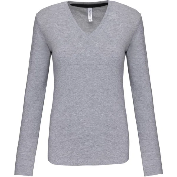 T-shirt col V manches longues femme Kariban