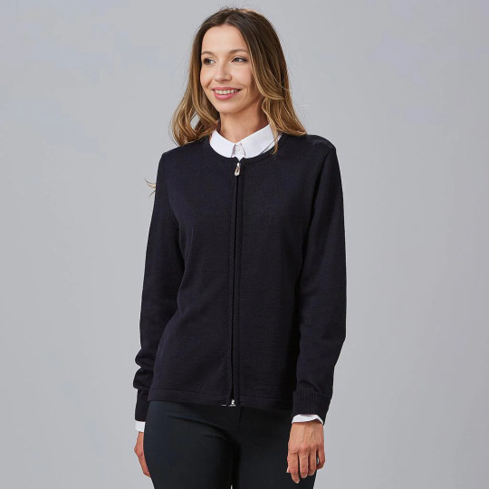 Gilet Femme Maille Fine Zippé Gary's