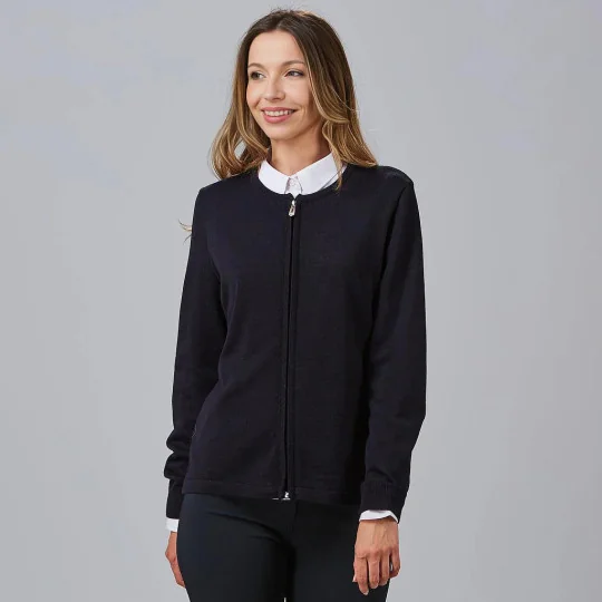 Gilet Femme Maille Fine Zippé Gary's