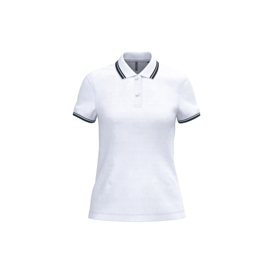 Polo femme manches courtes à liserés contrastés K273