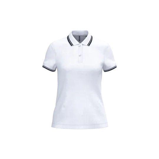 Polo femme manches courtes à liserés contrastés K273