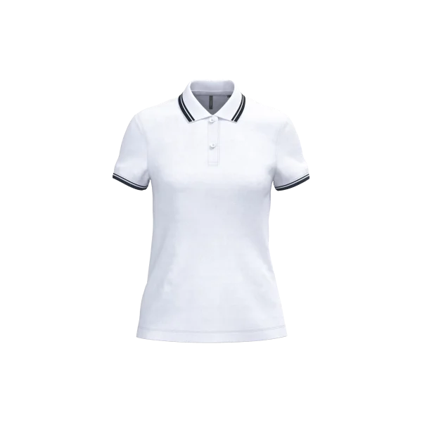 Polo femme manches courtes à liserés contrastés K273