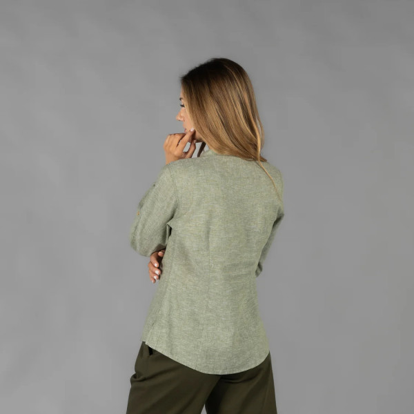 Chemise Femme Lin/Coton Col Mao Kaula