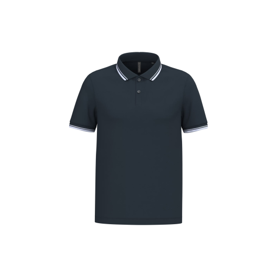 Polo homme manches courtes à liserés contrastés