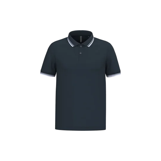 Polo homme manches courtes à liserés contrastés
