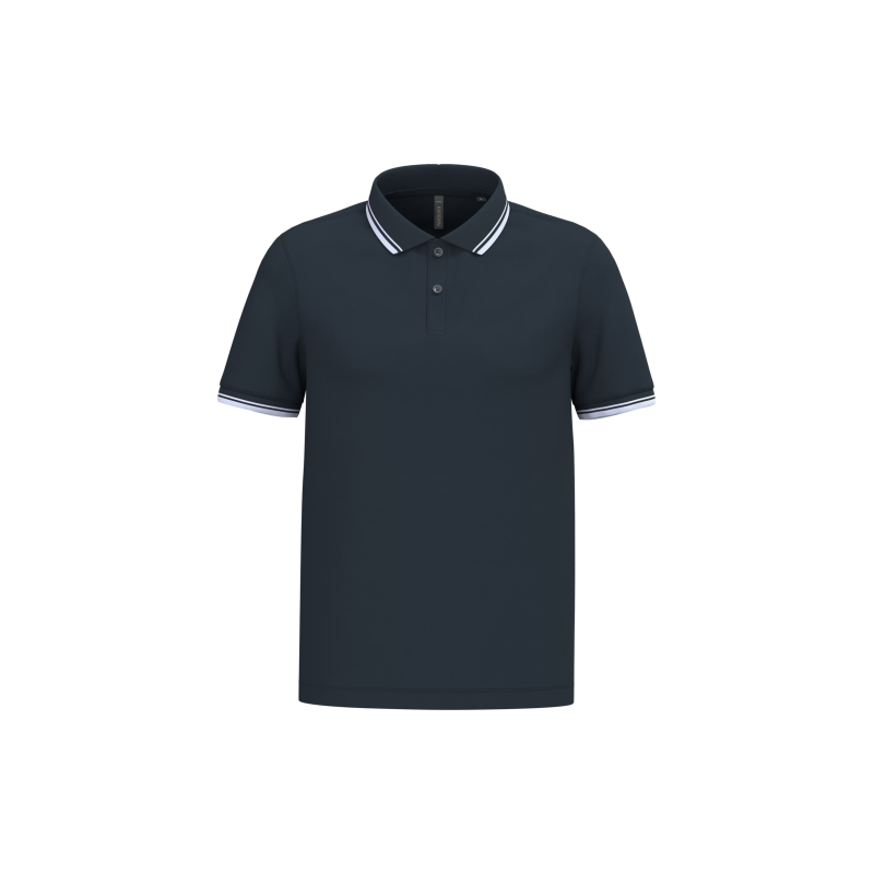 Polo homme manches courtes à liserés contrastés