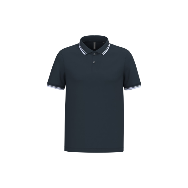 Polo homme manches courtes à liserés contrastés
