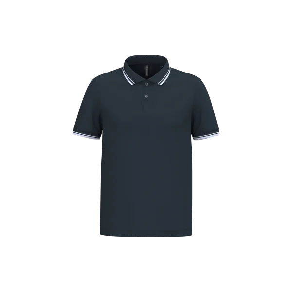 Polo homme manches courtes à liserés contrastés