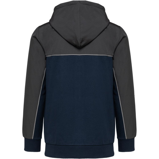 Veste molleton bicolore zippée à capuche écoresponsable unisexe WK