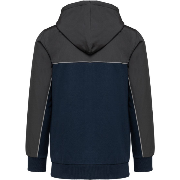 Veste molleton bicolore zippée à capuche écoresponsable unisexe WK