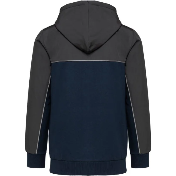 Veste molleton bicolore zippée à capuche écoresponsable unisexe WK