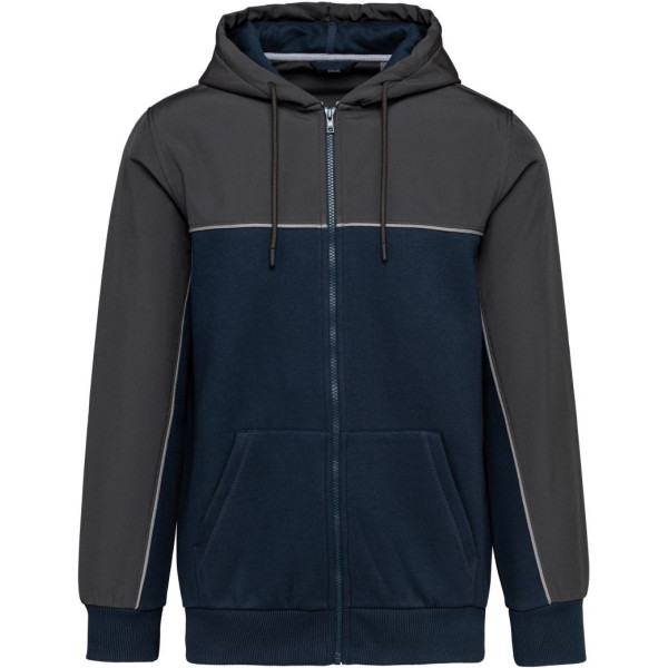 Veste molleton bicolore zippée à capuche écoresponsable unisexe WK