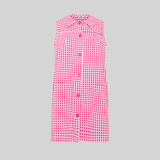 Blouse Femme Sans Manches Vichy Double Gaze Adulte
