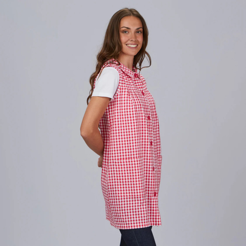 Blouse Femme Sans Manches Vichy Double Gaze Adulte