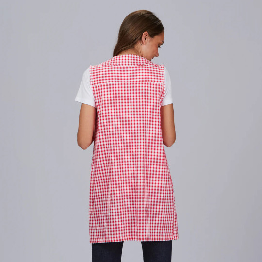 Blouse Femme Sans Manches Vichy Double Gaze Adulte