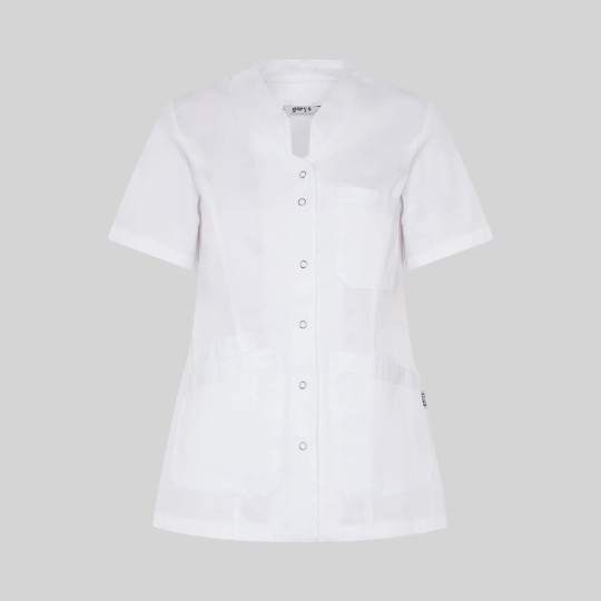 Blouse Femme Oporto Bouton-Pression Blanc