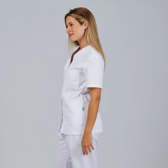 Blouse Femme Oporto Bouton-Pression Blanc