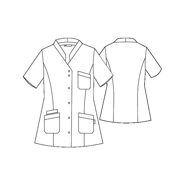 Blouse Femme Oporto Bouton-Pression Blanc