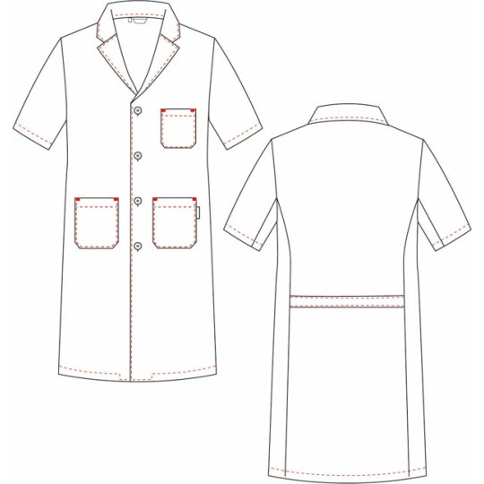 Blouse Homme Manches Courtes Sergé Blanc