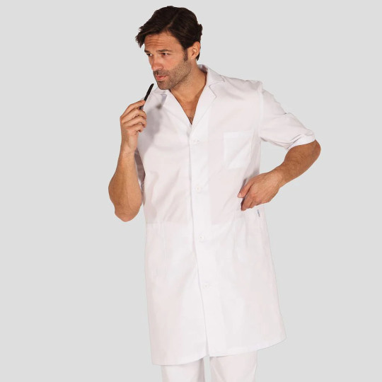 Blouse Homme Manches Courtes Sergé Blanc