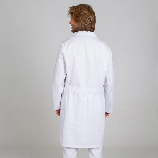 Blouse Unisexe Manches Longues Sergé Blanc