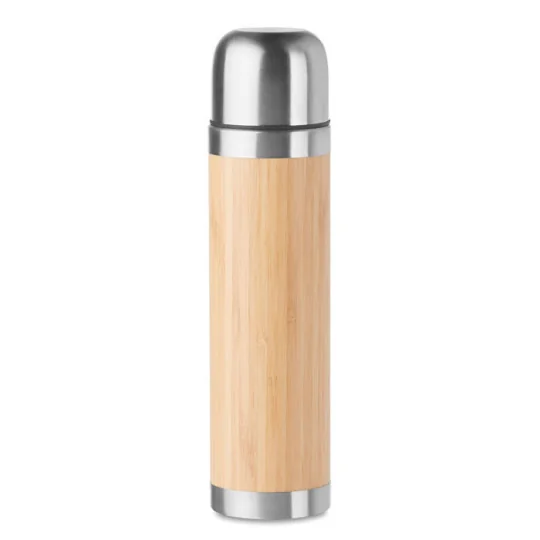 Gourde isotherme à double paroi en acier inoxydable et en bambou