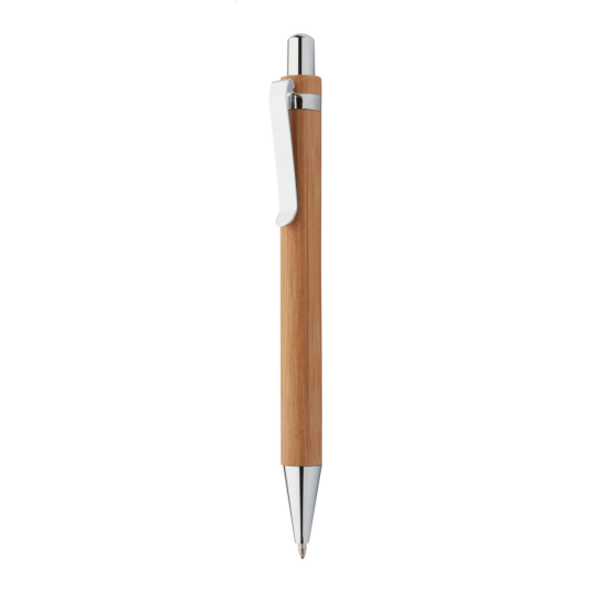 Stylo à bille en bambou avec clip en métal à Encre bleue Bashania