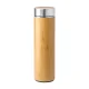 Thermos isotherme double paroi en acier inoxydable et bambou 500 ml