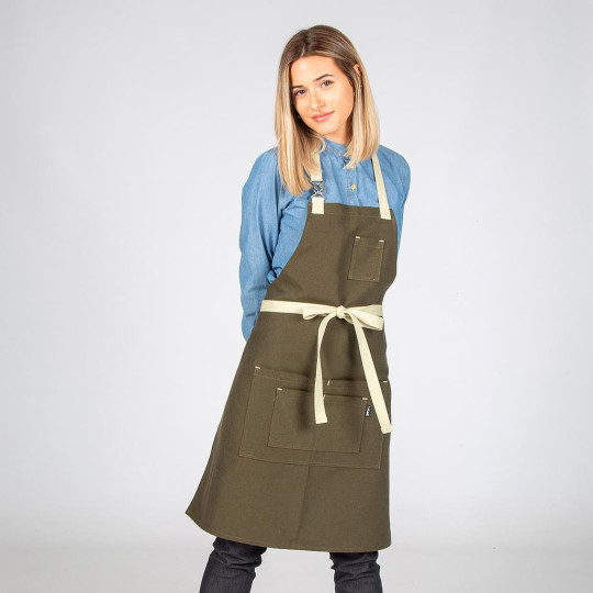 Tablier À Bavette Fermoir Maillot Métal Arrondi 80X68 Cm Unisexe