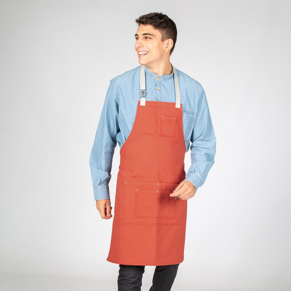 Tablier À Bavette Fermoir Maillot Métal Arrondi 80X68 Cm Unisexe