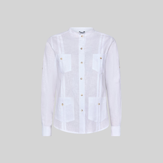 Chemise Legere Femme Col Mao Isabela