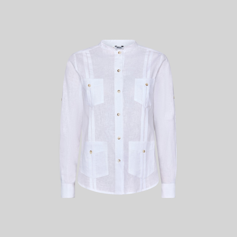 Chemise Legere Femme Col Mao Isabela
