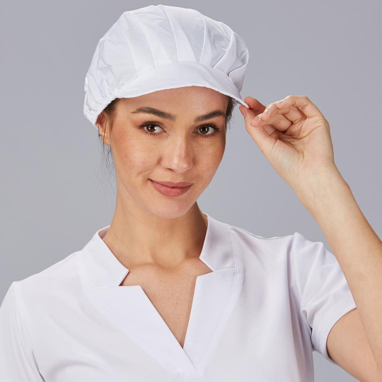 Lot de 10 Casquettes Femme Popeline Blanc