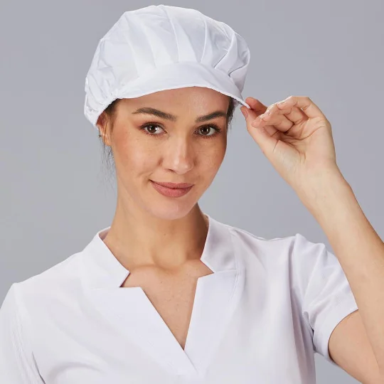 Lot de 10 Casquettes Femme Popeline Blanc