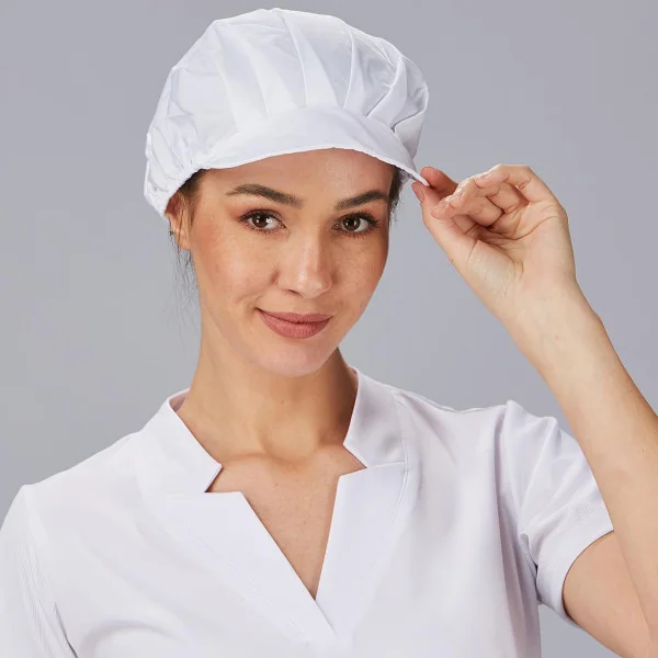 Lot de 10 Casquettes Femme Popeline Blanc