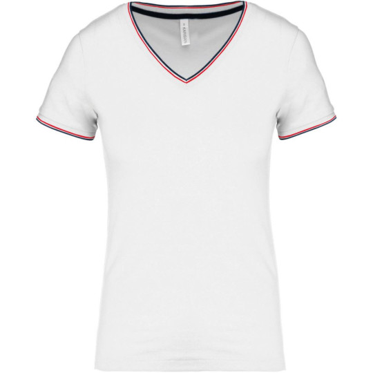 T-shirt maille piquée col V femme Kariban