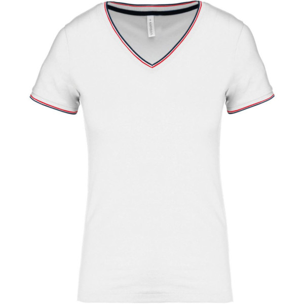T-shirt maille piquée col V femme Kariban