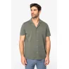 Chemise Délavée Jersey Col Bowling Homme Spasso