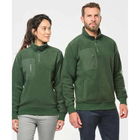 Polaire écoresponsable col zippé unisexe WK