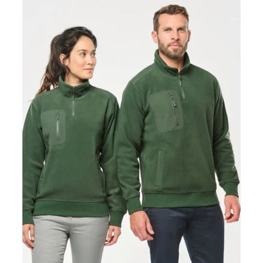 Polaire écoresponsable col zippé unisexe WK