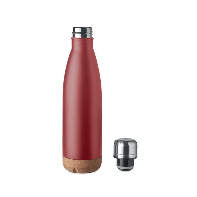 Gourde en acier inoxydable à double paroi avec base en liège 500ml